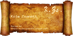 Kolm Zsanett névjegykártya