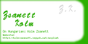 zsanett kolm business card